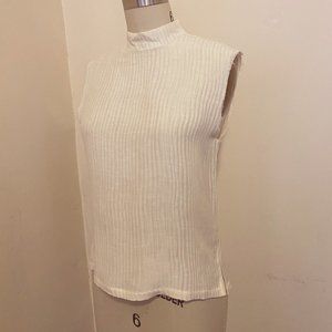 Nikki Chasin XS Sleeveless Mock Neck Silk Blouse